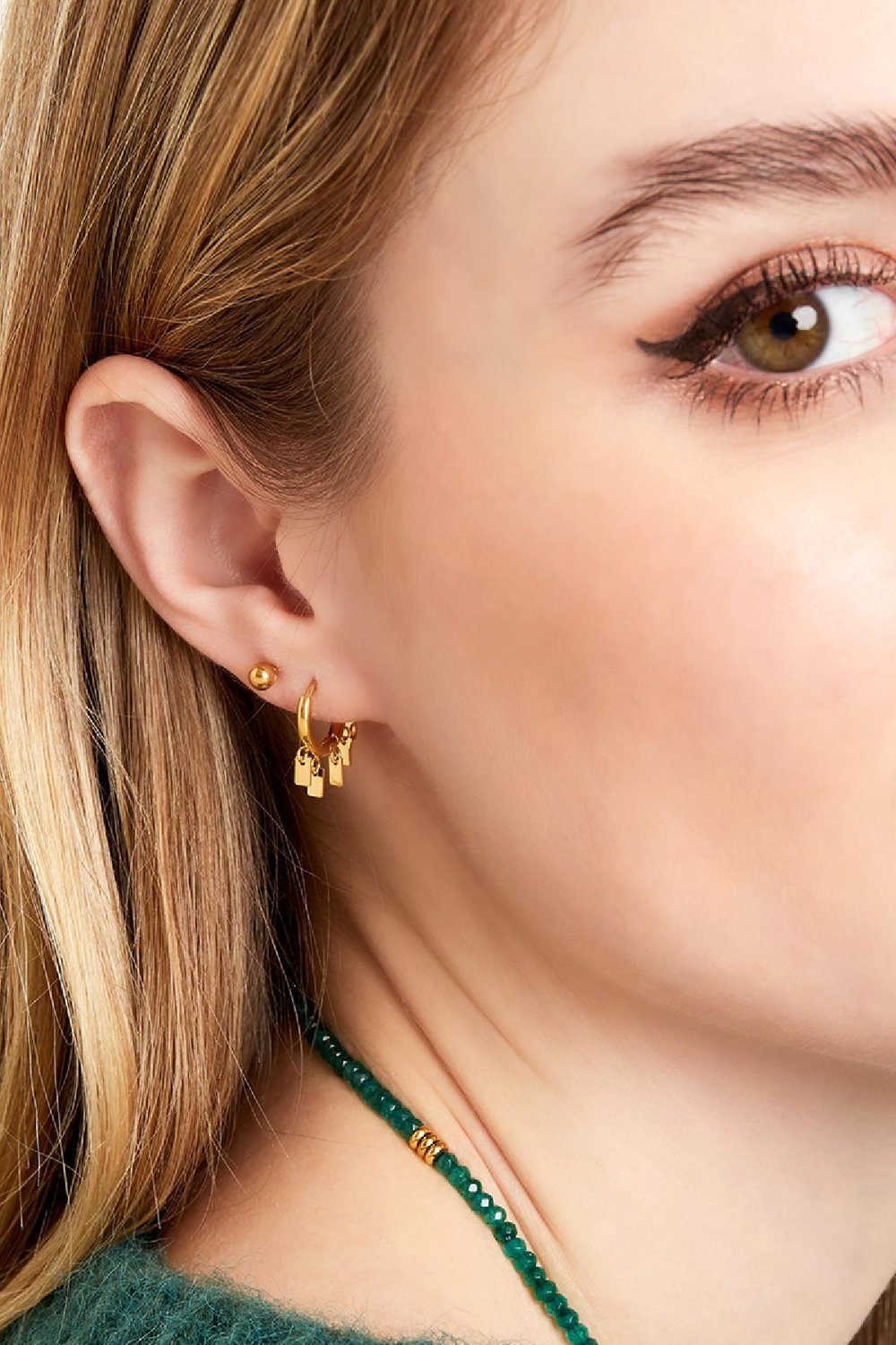 Boucles d'oreilles Floating Rectangles Argenté Acier inoxydable h5Image3